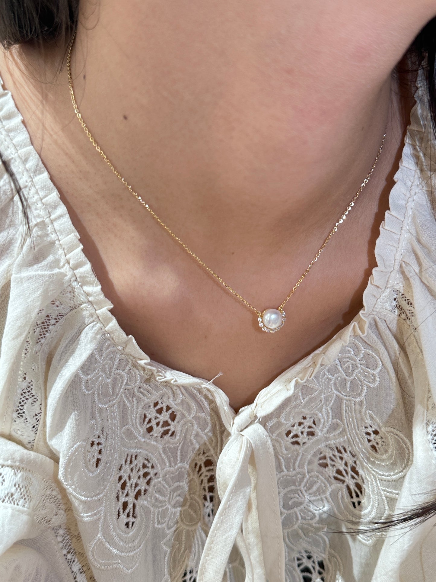 Sv Gem Pearl Necklace