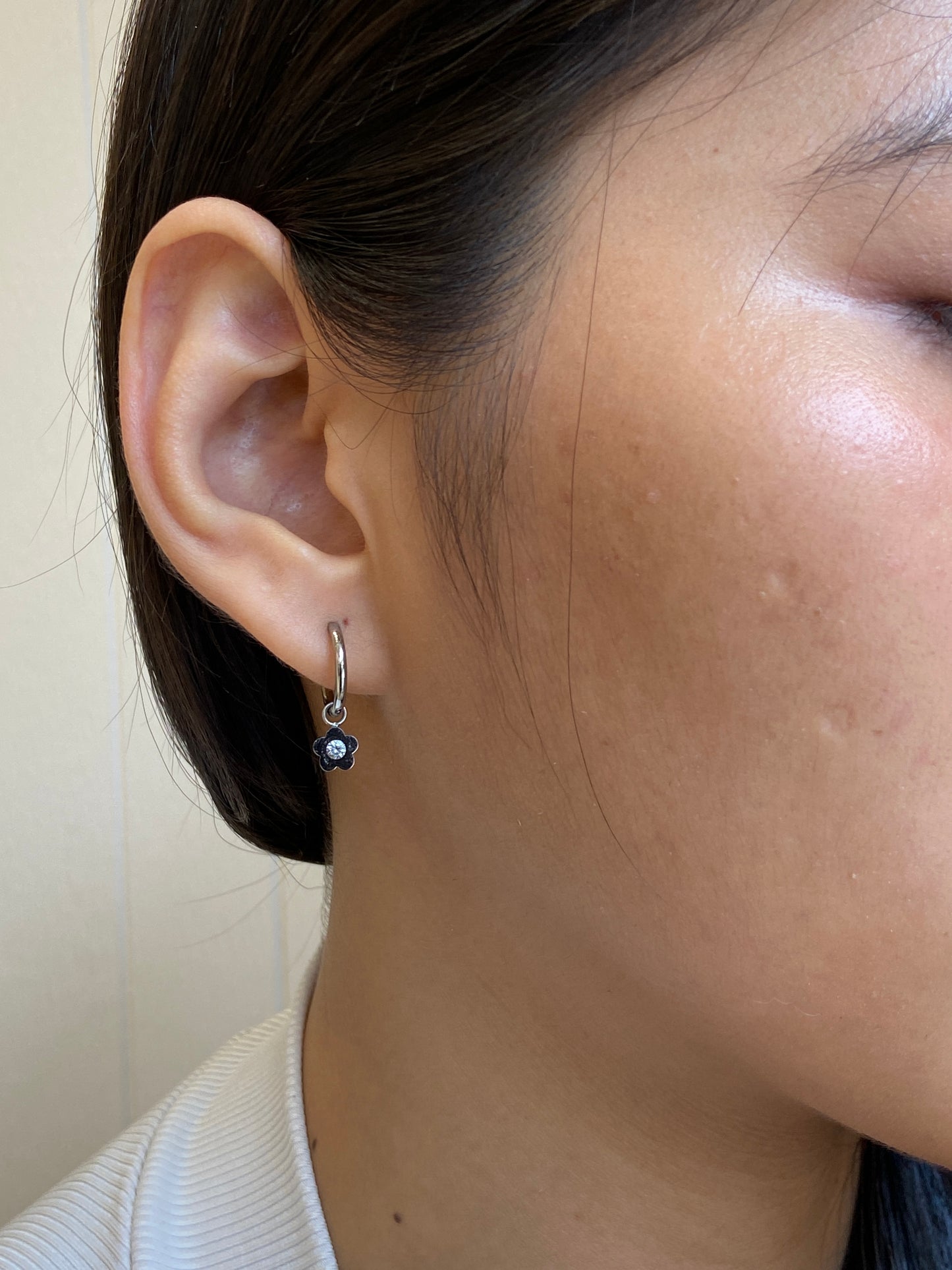 Cherry blossom hoops (silver)