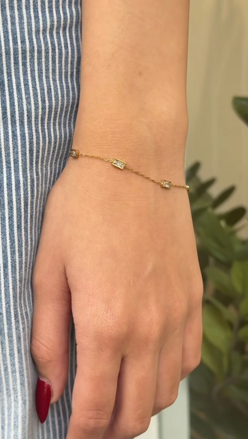 Square gem bracelet