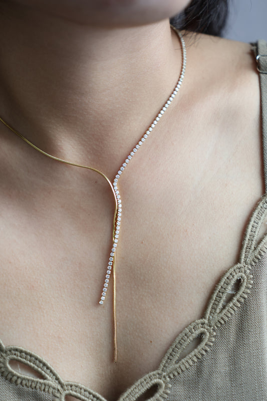 Drop tennis necklace