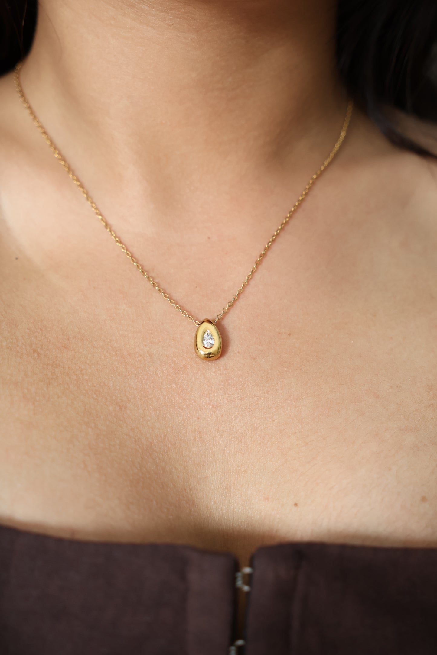 Gem drop necklace