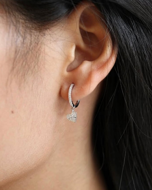 Silver heart Huggies