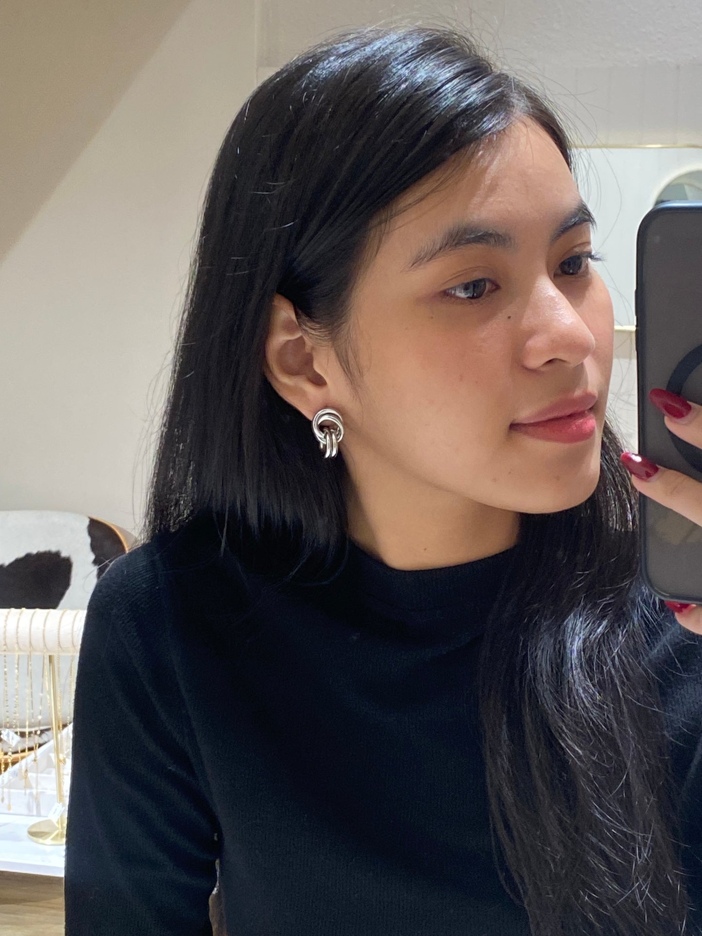 Trio earrings (silver)