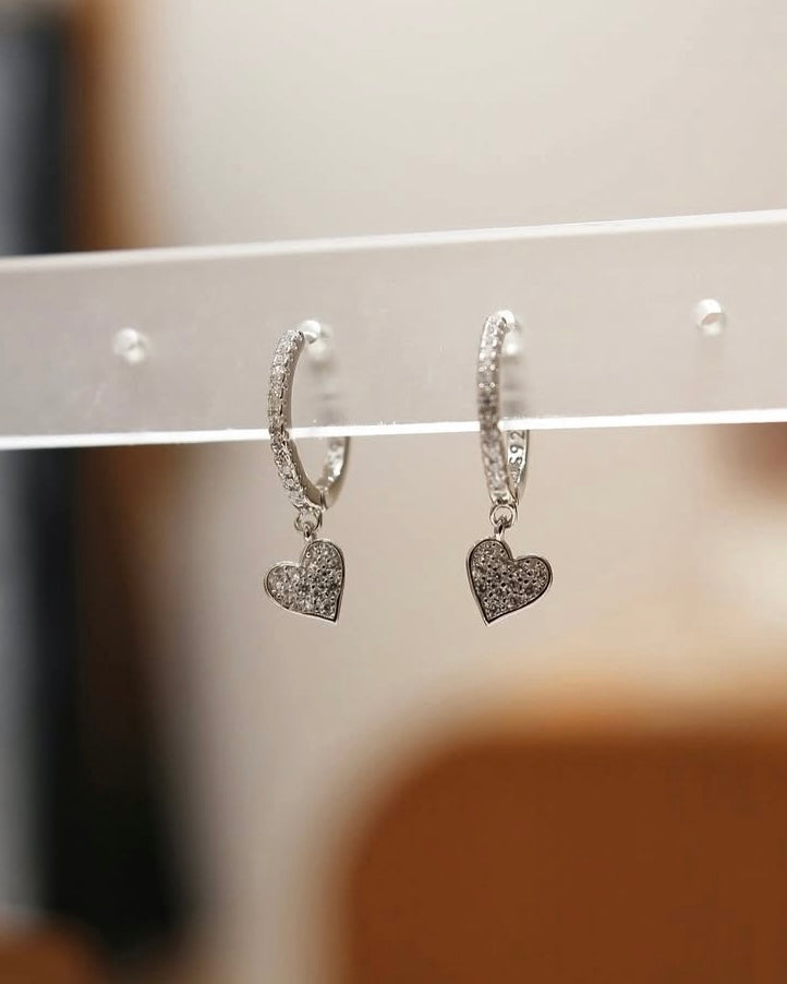 Silver heart Huggies