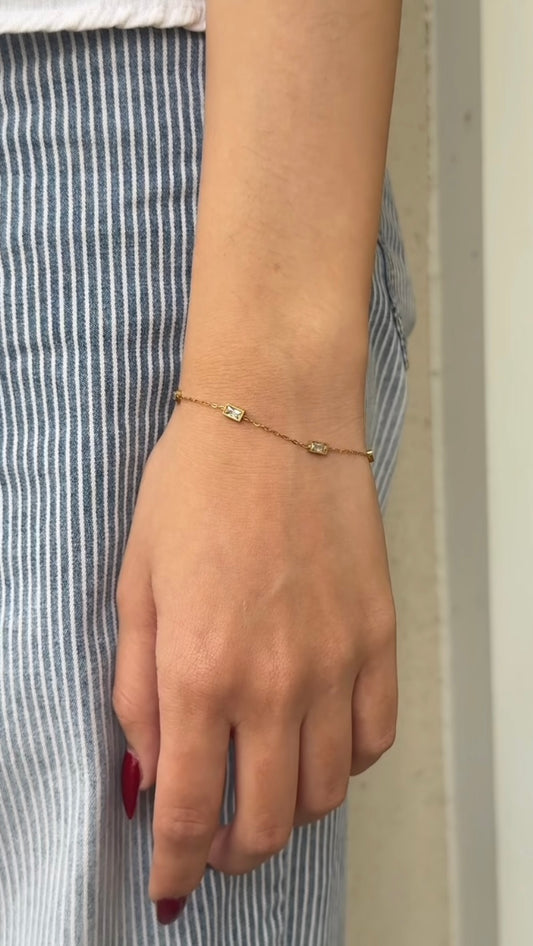 Square gem bracelet