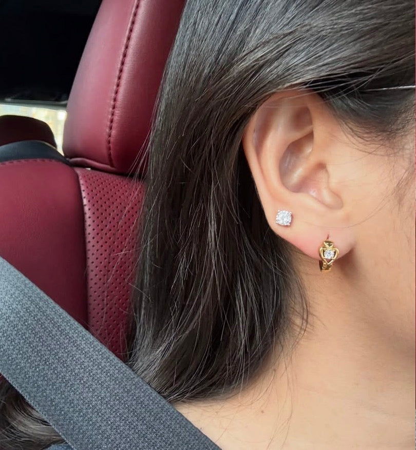 Vintage heart hoops