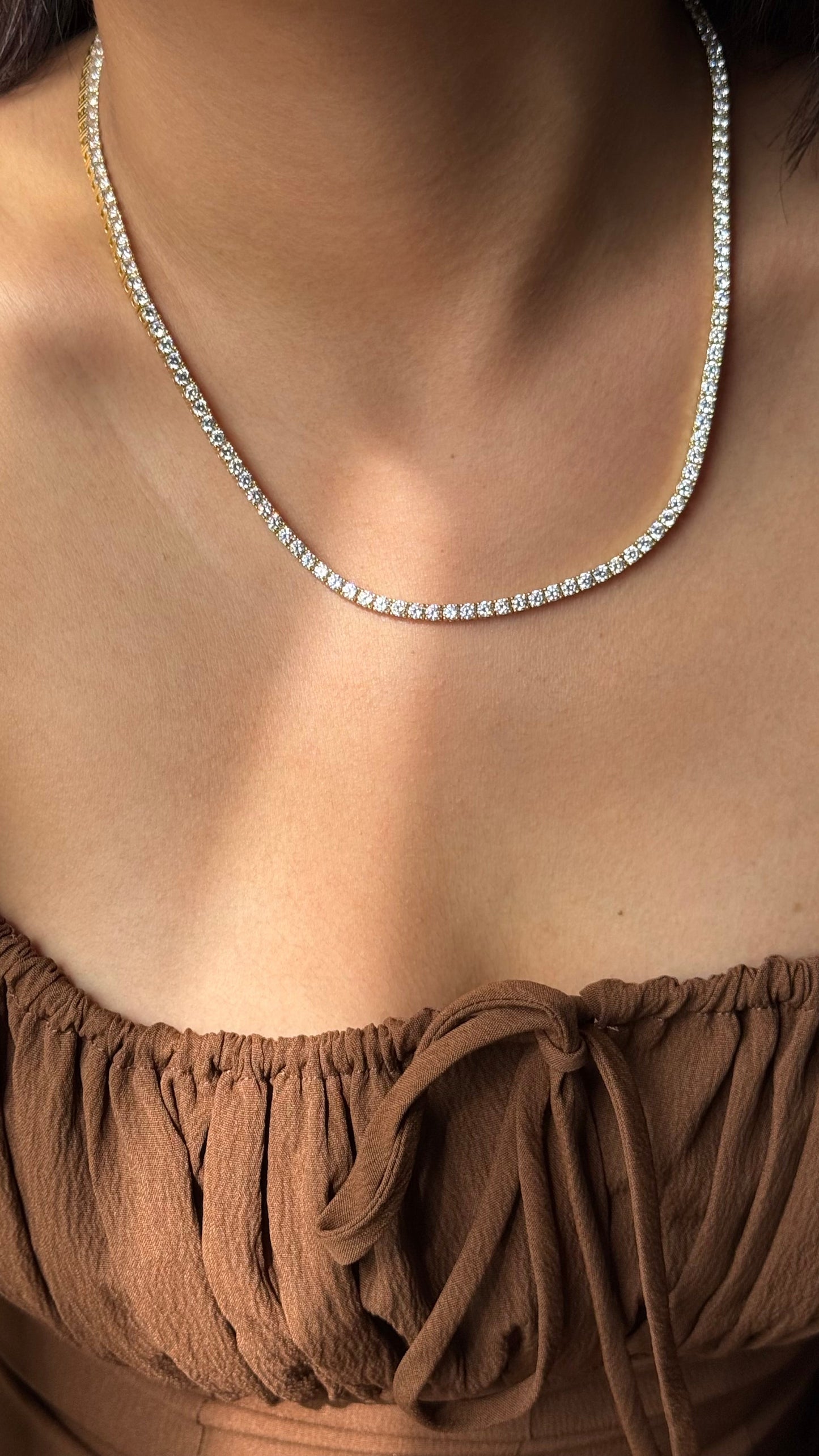 Br tennis necklace (gold)