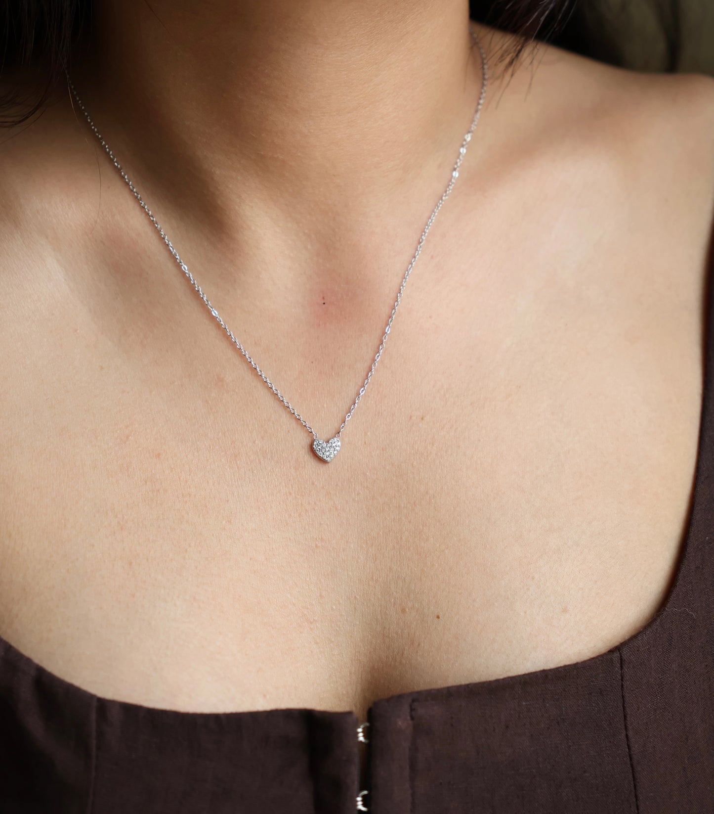 Flutter heart necklace (Silver)