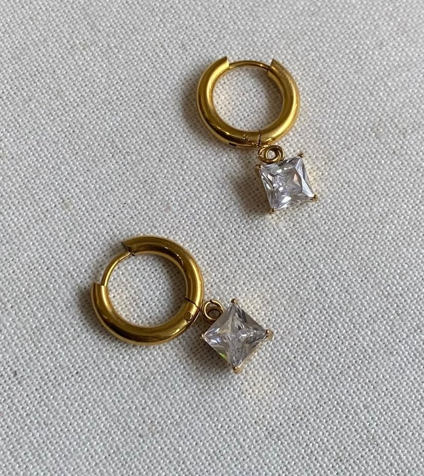 Square drop earrings