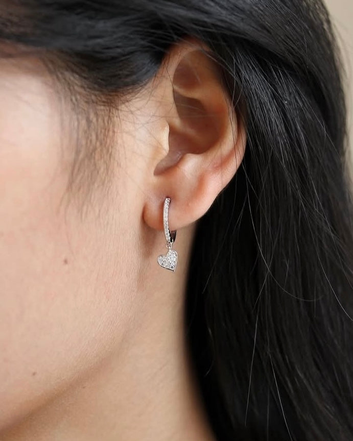 Silver heart Huggies