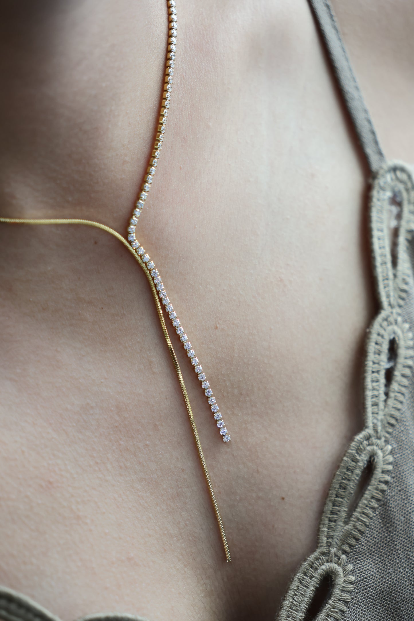 Drop tennis necklace