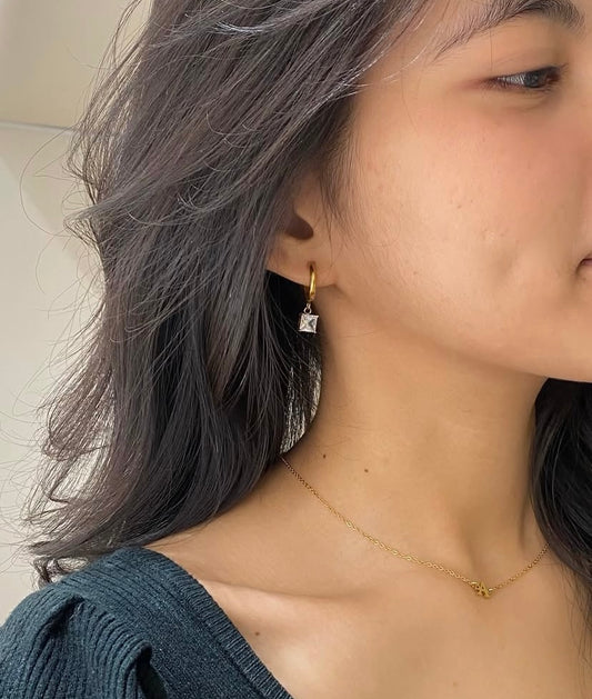 Square drop earrings