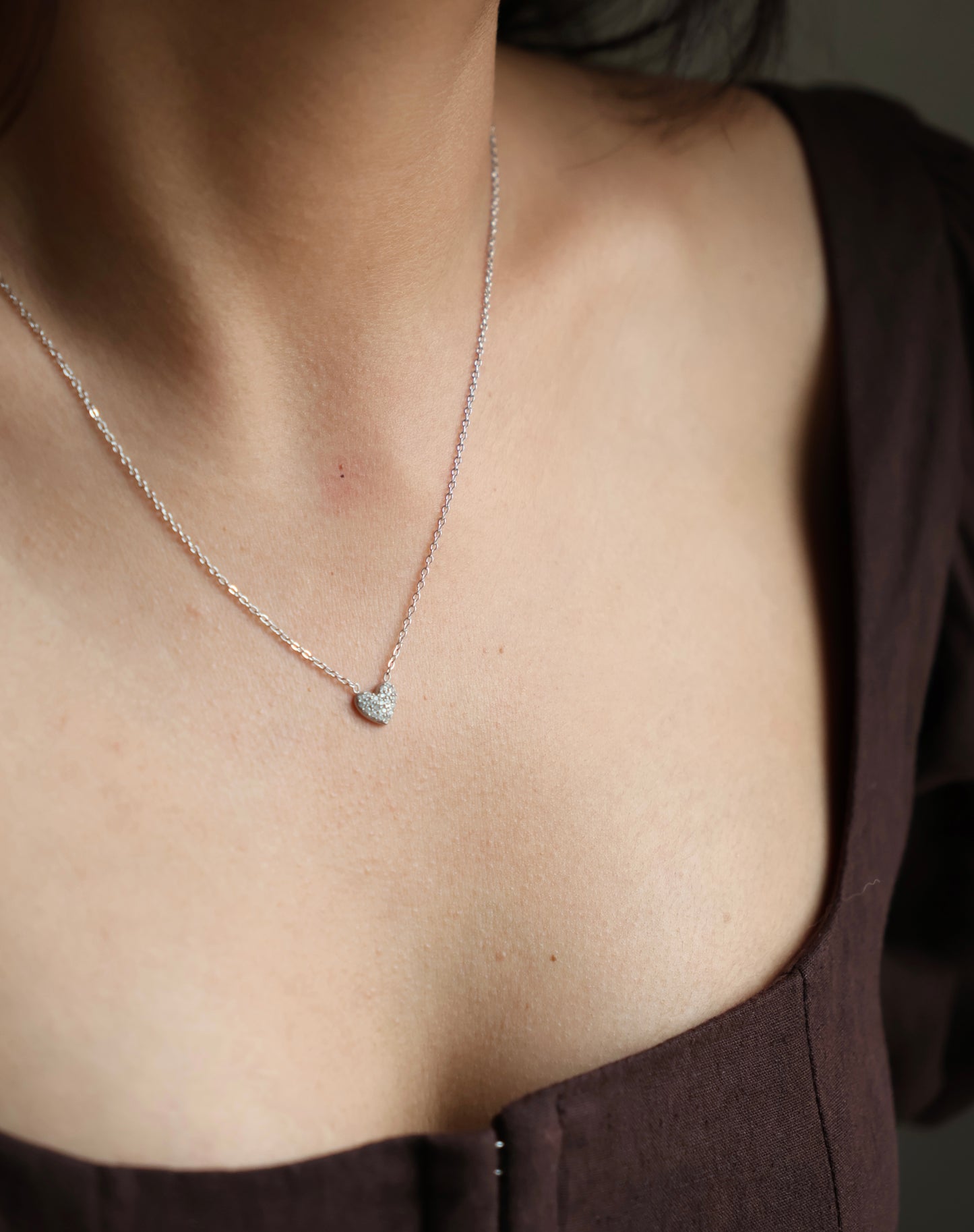 Flutter heart necklace (Silver)