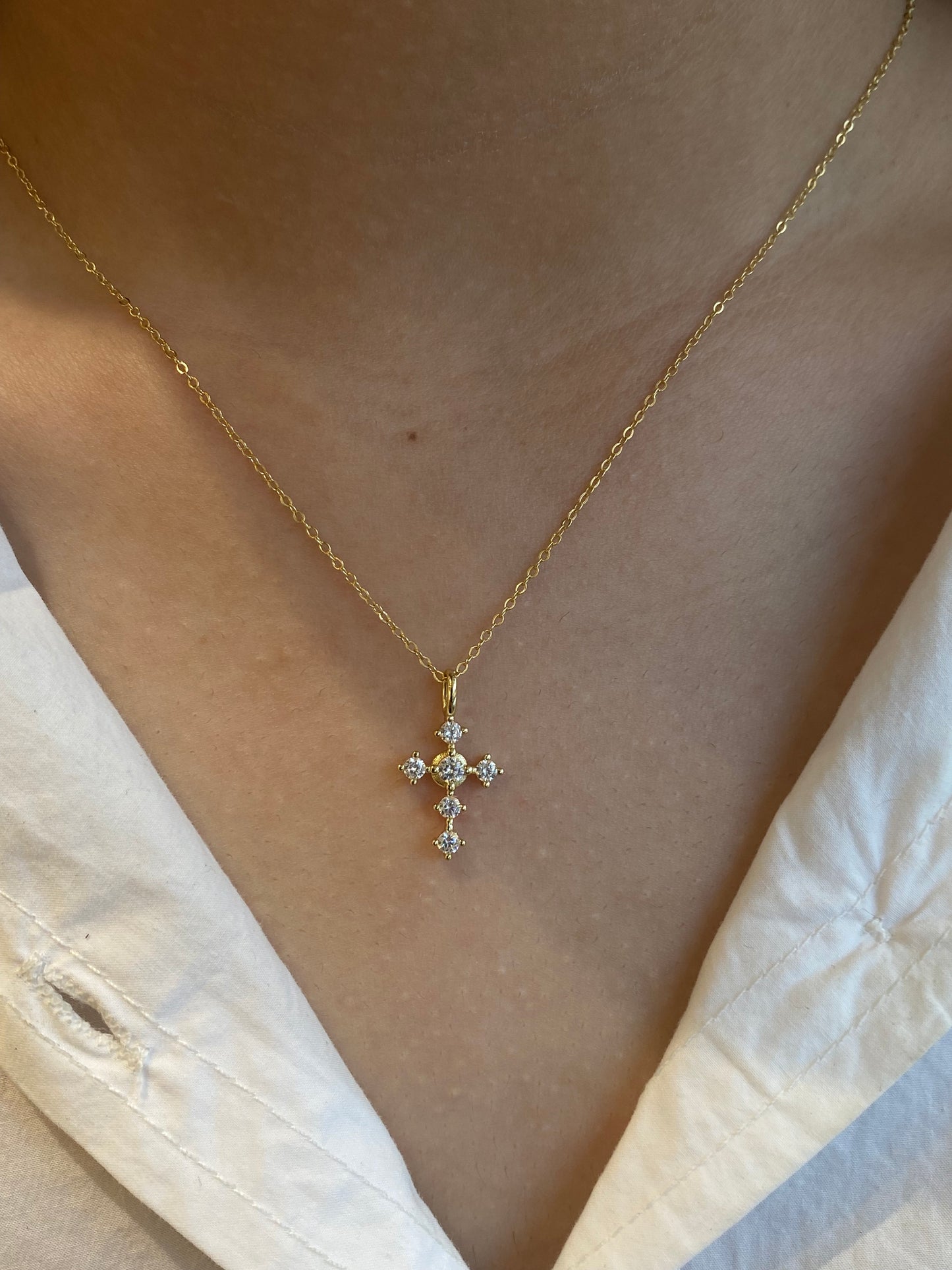 Sv cross necklace