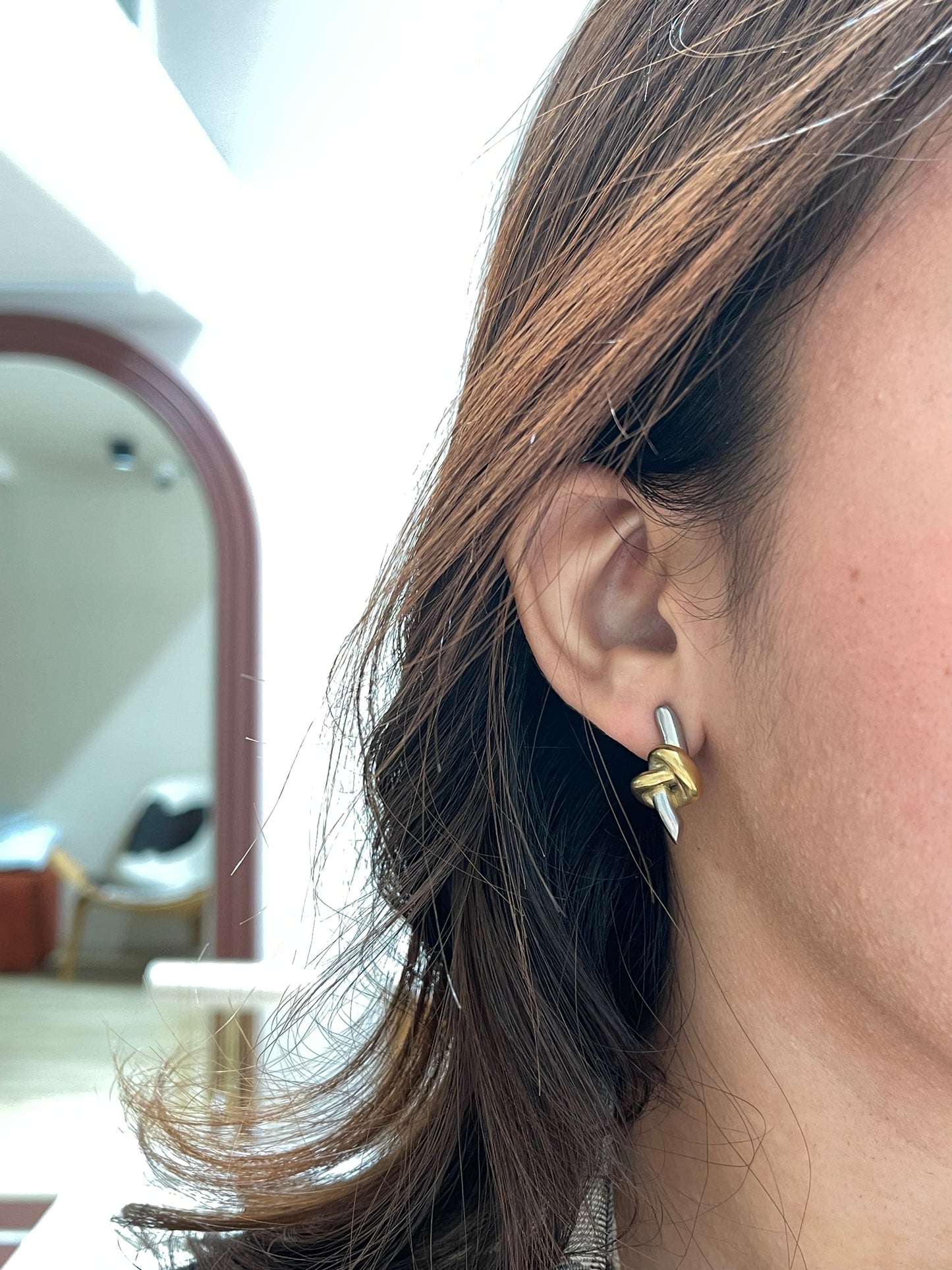 Double tone earring