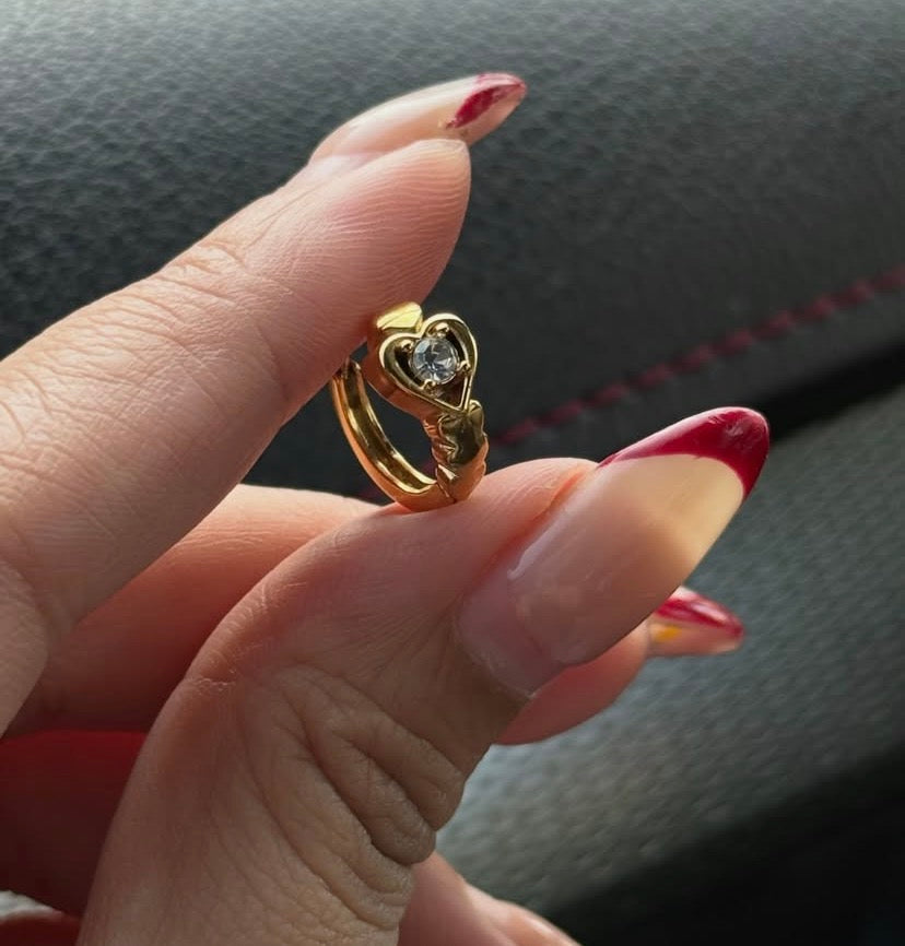 Vintage heart hoops