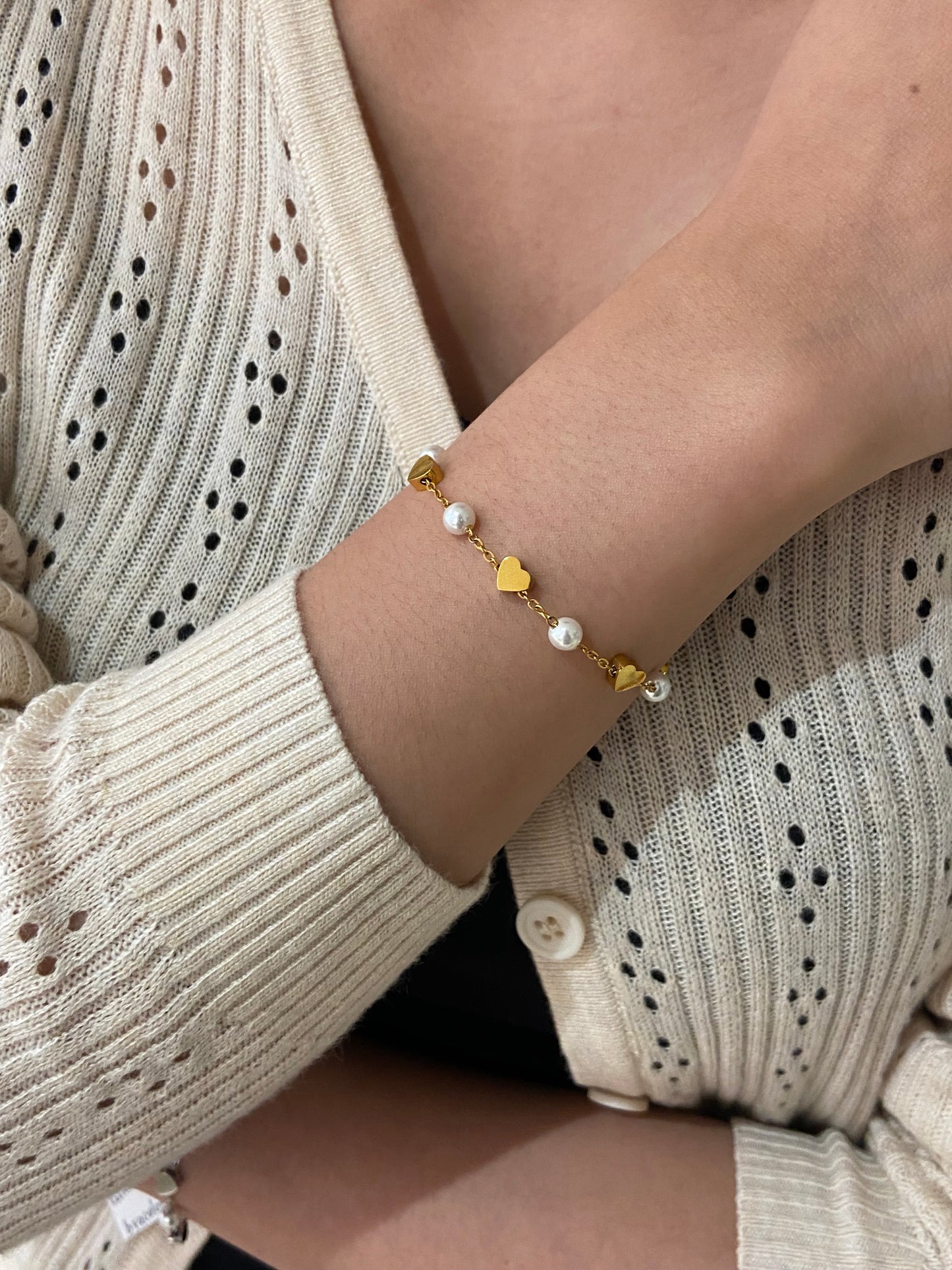 Lune pearl bracelet (gold)