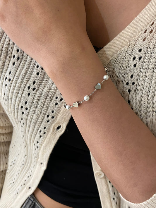 Lune pearl bracelet (silver)