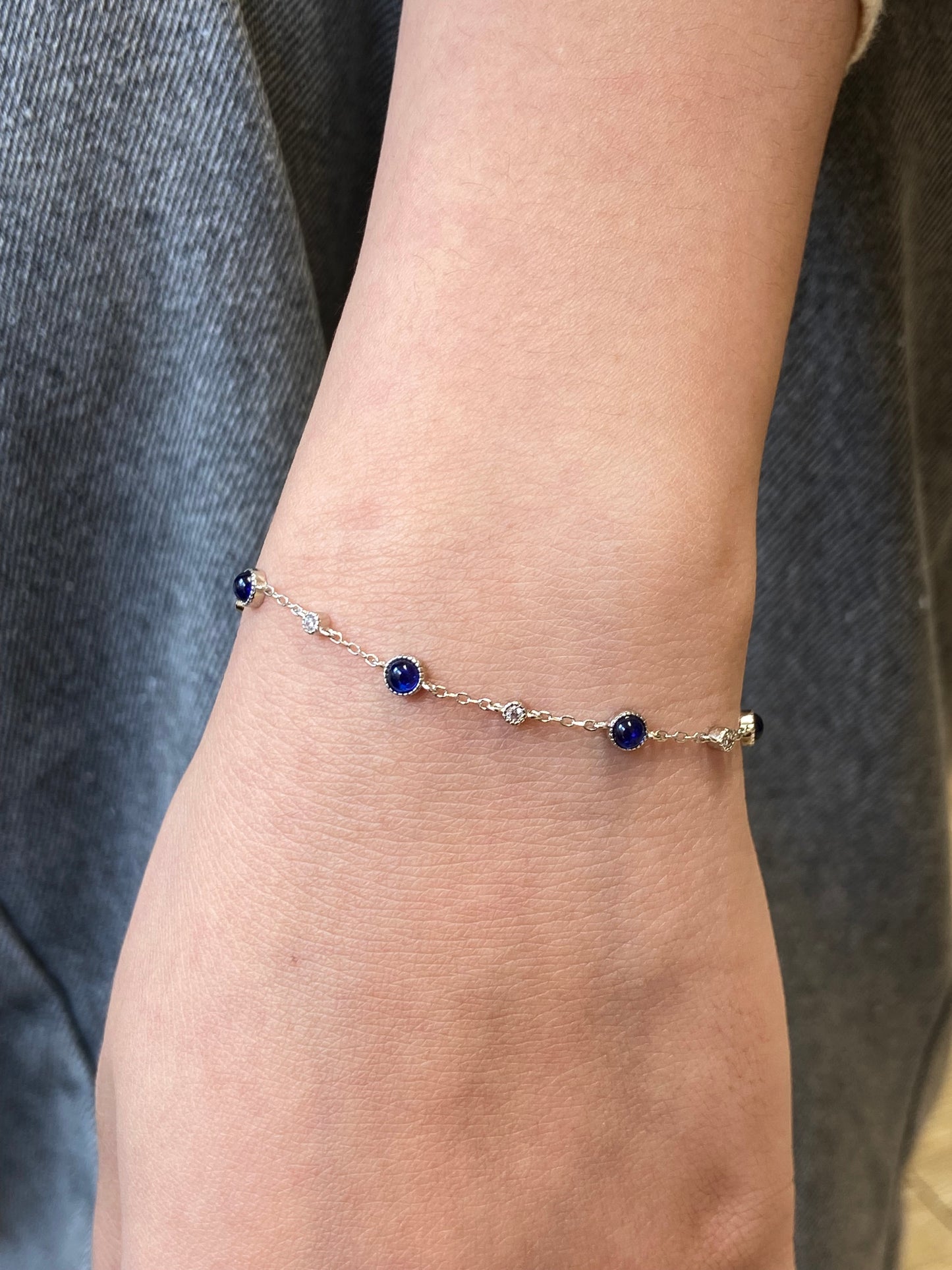 Pave blue bracelet