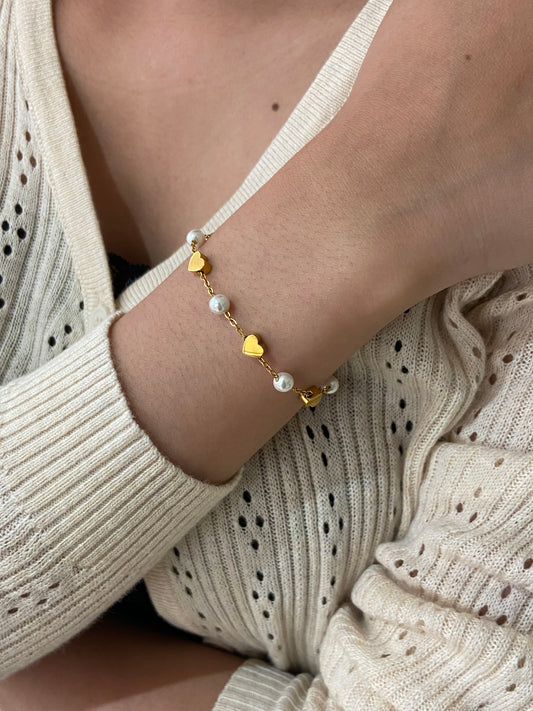 Lune pearl bracelet (gold)