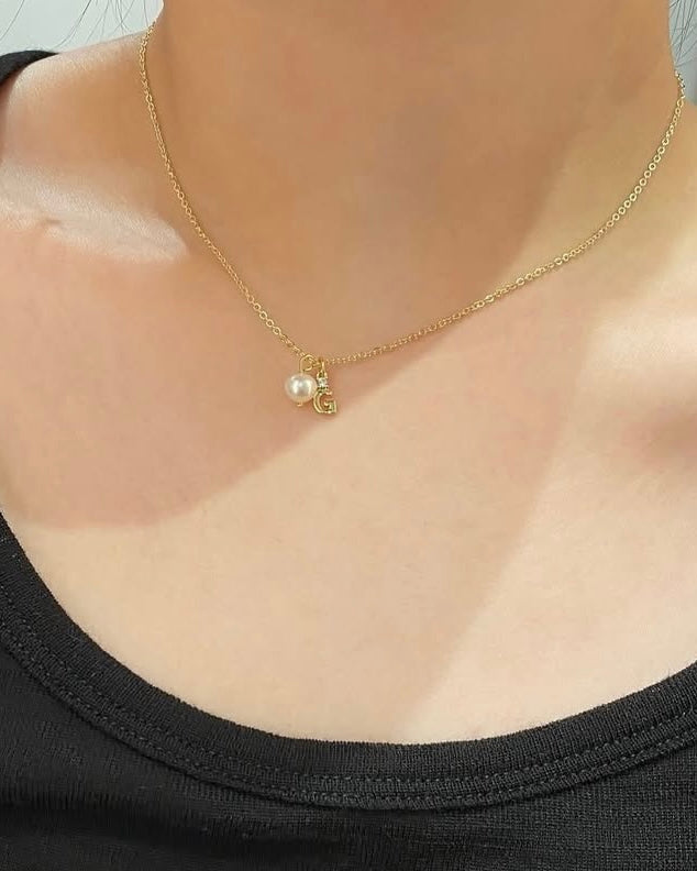 Gem pearl necklace set