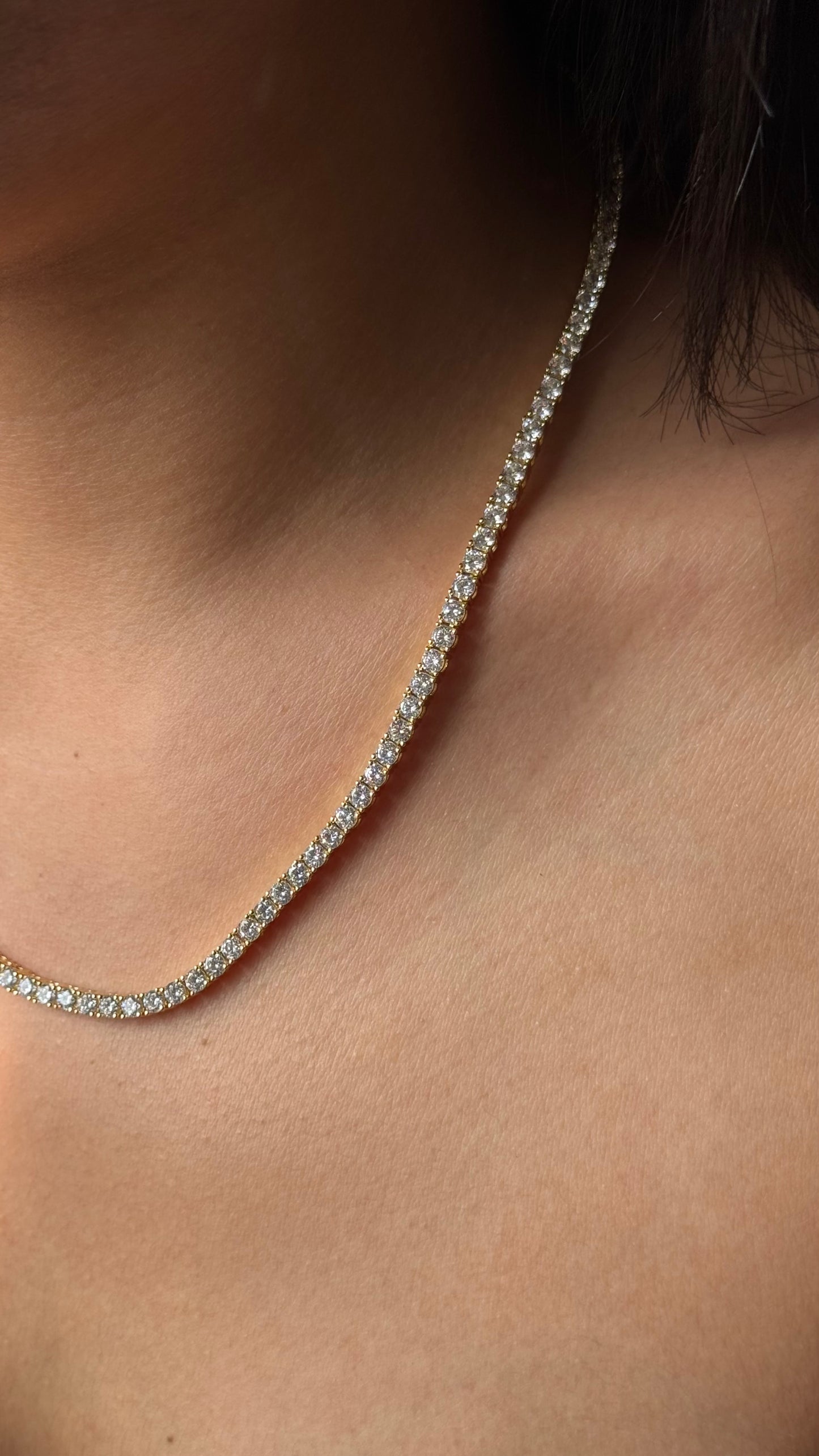 Br tennis necklace (gold)