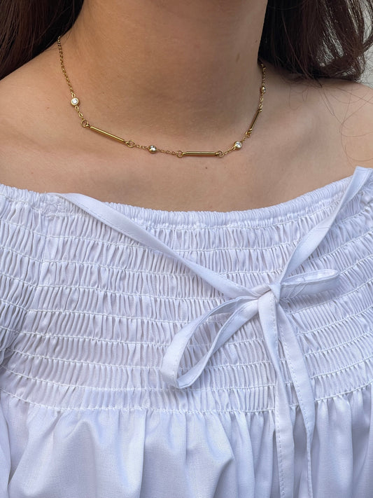 Satellite bar necklace