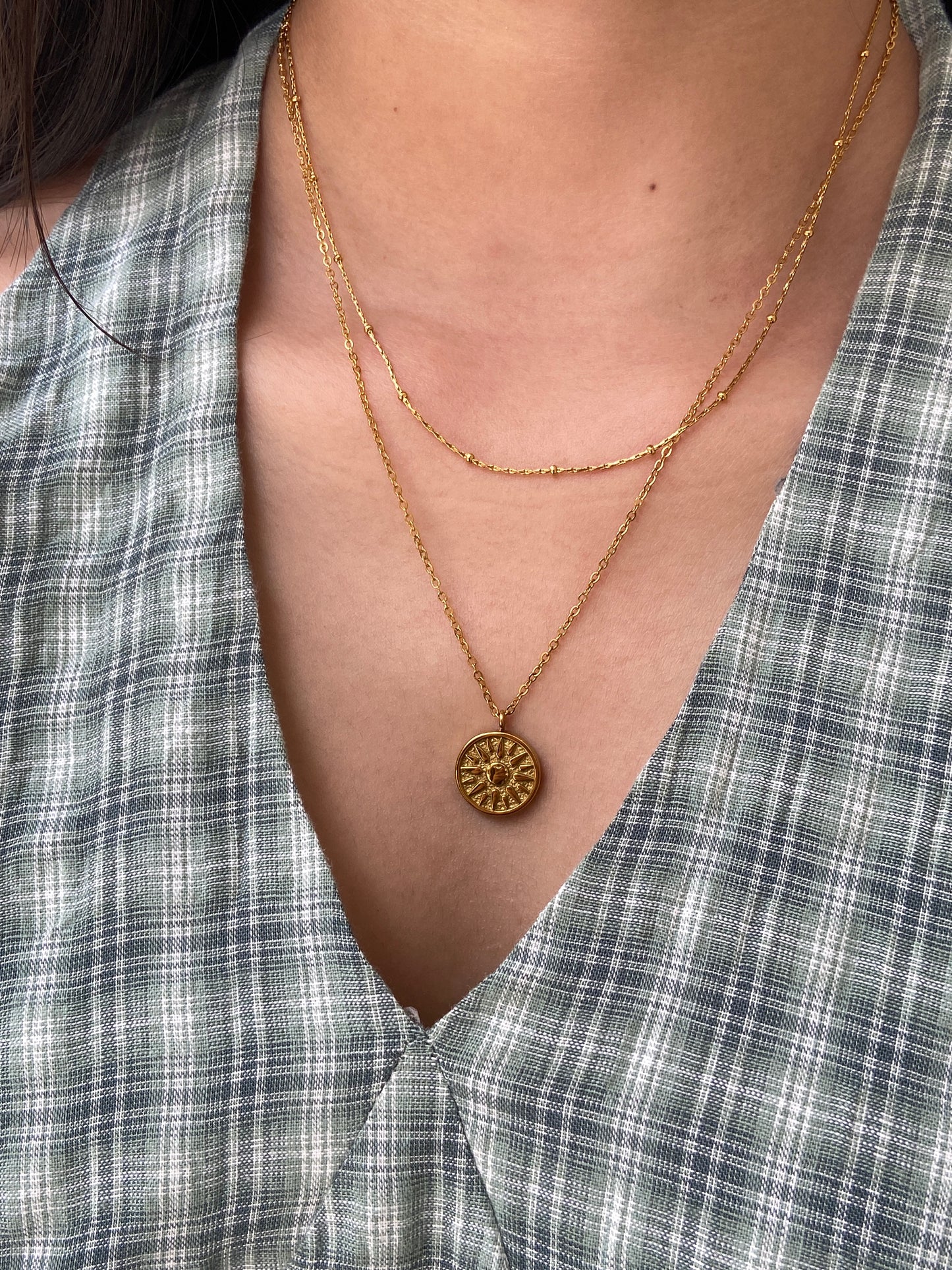 Sun stamp necklace